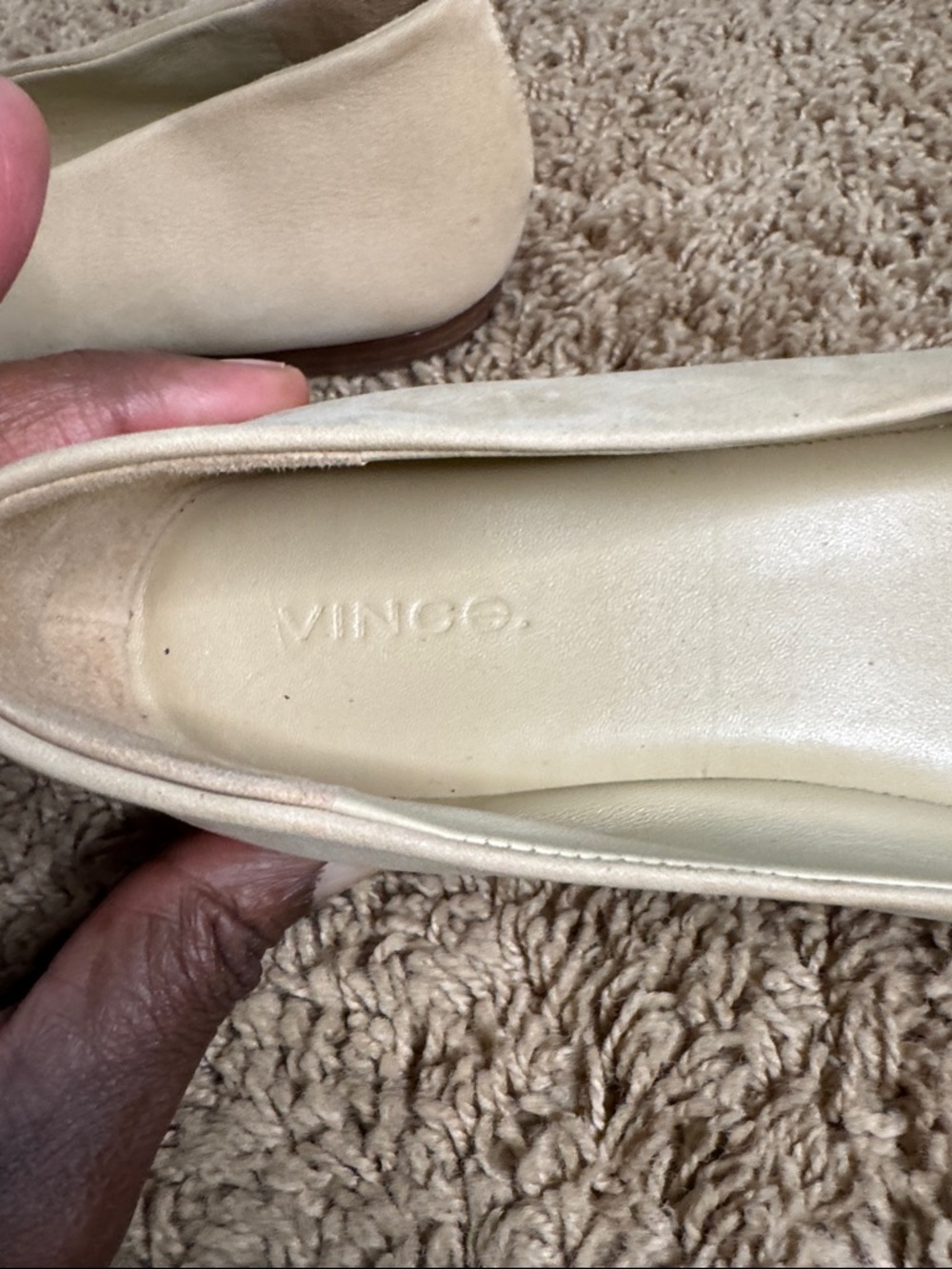 Vince Leah Ballet Nubuck Ballet Flats Square Toe Beige size 8 Minimalist Spring - Picture 3 of 8